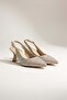 Women's Emma Gold Satin Stone 7 cm Thin Heeled Shoes & Stileto - 4