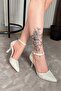 Women's Irina White Stone Embellished Evening Dress Shoes - 5