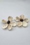Women's Ecru Marble Textured Acrylic Flower Earrings - Bohemian Chic Design - 2