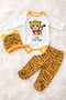 3 Piece Baby Snap-On Bodysuit Set 100% Cotton - Tiger Patterned 0-6 Months - 6