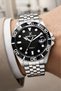Steel Cord&Case Calendar Men's Wristwatch Wrist Bracelet Gift Silver-Black Zmdk1212