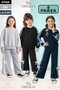 3-Piece Set Girls' Tracksuit with Crew Neck and Bow Detail