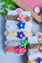 Girl's Flower Figured Plush 5-Piece Rubber Buckle - 2