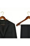 Walnut Wood Suit Hanger Wide Shoulder Coat Hanger with Trouser Bar Gold Hook 5 Pieces - 4