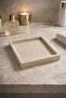 Natural Travertine Marble Square Tray 20X20 cm |   Handmade |   Beige Stone Decor Tray - 4