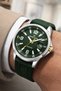 Silicone Cord Steel Case Men's Wristwatch with Calendar and Bracelet Gift Green Zmdk1214 - 2