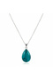 Turquoise Natural Stone Oval Shaped Steel Chain Necklace - 2