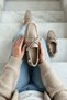 Bonita Beige Suede Beaded Detailed Ballerina Shoes - 5