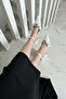 Jeremy Beige Satin Stone Bow (8 cm Heel) Pointed Toe Heeled Shoes - 3