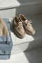 Bonita Beige Suede Beaded Detailed Ballerina Shoes - 6