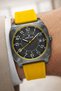 Silicone Cord Steel Case Calendar Men's Wristwatch Wrist Bracelet Gift Yellow Zmdk1216 - 3