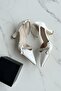 Jeremy Beige Satin Stone Bow (8 cm Heel) Pointed Toe Heeled Shoes - 4