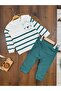 Teddy Bear Printed Cotton Combed Cotton Top and Bottom Baby Boy Set - 2
