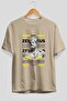 Zeus 2 Mythology Front Printed Beige Oversize T-Shirt Men Women Cotton Crew Neck Tshirt - 2