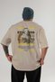 Eros Mythology Back Printed Beige Oversize T-Shirt Men Women Cotton Crew Neck Tshirt - 2