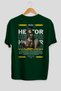 Hector 2 Mythology Back Printed Green Oversize T-Shirt Men Women Cotton Crew Neck Tshirt