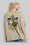 Apollo 1 Mythology Back Printed Beige Oversize T-Shirt Men Women Cotton Crew Neck Tshirt - 3