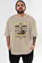 Ares 2 Mythology Front Printed Beige Oversize T-Shirt Men Women Cotton Crew Neck T-Shirt