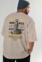Ares 1 Mythology Back Printed Beige Oversize T-Shirt Men Women Cotton Crew Neck Tshirt - 7