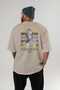 Zeus 2 Mythology Back Printed Beige Oversize T-Shirt Men Women Cotton Crew Neck Tshirt - 4