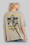 Medusa 3 Mythology Back Printed Beige Oversize T-Shirt Men Women Cotton Crew Neck Tshirt - 3