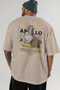 Apollo 1 Mythology Back Printed Beige Oversize T-Shirt Men Women Cotton Crew Neck Tshirt - 5