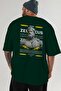 Zeus 3 Mythology Back Printed Green Oversize T-Shirt Men Women Cotton Crew Neck Tshirt - 6