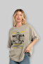 Medusa 4 Mythology Front Printed Beige Oversize T-Shirt Men Women Cotton Crew Neck Tshirt - 4