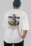 Hector 1 Mythology Back Printed White Oversize T-Shirt Men Women Cotton Crew Neck Tshirt - 6
