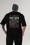 Hades 3 Mythology Back Printed Black Oversize T-Shirt Men Women Cotton Crew Neck Tshirt - 2