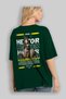 Hector 2 Mythology Back Printed Green Oversize T-Shirt Men Women Cotton Crew Neck Tshirt - 4