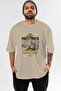 Hermes 2 Mythology Front Printed Beige Oversize T-Shirt Men Women Cotton Crew Neck T-Shirt - 2