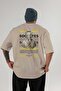 Socrates Mythology Back Printed Beige Oversize T-Shirt Men Women Cotton Crew Neck Tshirt - 2