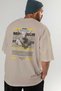Minotaur 2 Mythology Back Printed Beige Oversize T-Shirt Men Women Cotton Crew Neck Tshirt - 7