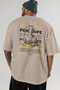 Penelope 1 Mythology Back Printed Beige Oversize T-Shirt Men Women Cotton Crew Neck Tshirt - 5