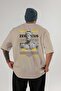 Zeus 3 Mythology Back Printed Beige Oversize T-Shirt Men Women Cotton Crew Neck Tshirt - 2