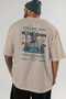 Poseidon 1 Mythology Back Printed Beige Oversize T-Shirt Men Women Cotton Crew Neck Tshirt - 5