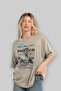 Poseidon 3 Mythology Front Printed Beige Oversize T-Shirt Men Women Cotton Crew Neck Tshirt - 4