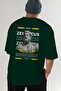 Zeus 2 Mythology Back Printed Green Oversize T-Shirt Men Women Cotton Crew Neck Tshirt - 7