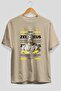 Zeus 4 Mythology Front Printed Beige Oversize T-Shirt Men Women Cotton Crew Neck Tshirt - 2