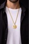 Stainless Steel Gold Color Moon Star Wolf Figured Men's Necklace - 2