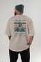 Poseidon 2 Mythology Back Printed Beige Oversize T-Shirt Men Women Cotton Crew Neck Tshirt - 4