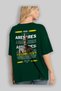 Ares 1 Mythology Back Printed Green Oversize T-Shirt Men Women Cotton Crew Neck Tshirt - 4