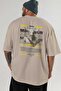 Minotaur 1 Mythology Back Printed Beige Oversize T-Shirt Men Women Cotton Crew Neck Tshirt - 5