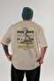 Penelope 2 Mythology Back Printed Beige Oversize T-Shirt Men Women Cotton Crew Neck Tshirt - 2