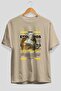 Eros Mythology Front Printed Beige Oversize T-Shirt Men Women Cotton Crew Neck Tshirt - 2
