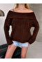 Women's Madonna Collar Knitwear Brown - 2