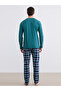 Standard Pattern Plaid Men's Pajama Set - 4