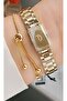 New Model Stone Women's Wristwatch with Two-Tone Strap + Bracelet Gift - 7