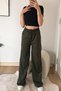 Glow Khaki Cyrstal Detail Glittery Loose Fit Cool Sweatpants